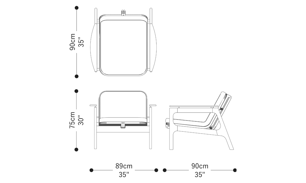 Image of the main dimensions of the product